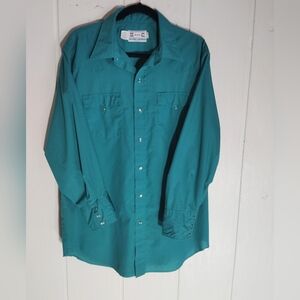 CLEAN!! H Bar C California Pearl Snap Down Shirt. Size 17/33